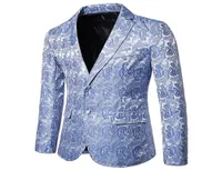 Fashion Men039s Autumn Winter Casual blazer Mens 2019 Gold Print Button Jacket Long Sleeve Coat Top Jacket male blazer CL316066228