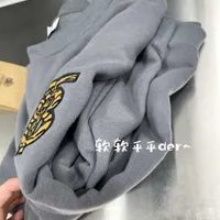 Mens Hoodie Burbrerys Sweatshirt Pullover High Quality Tiger Embroidery Smoke Gray Long Sleeve Sweater Loose and Versatile Casual k