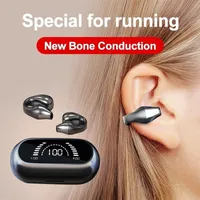 Headsets Bone Conduction Earphone Bluetooth 5 2 Clip on ring Wireless Headphones Sports Hook with Mic 230320