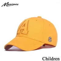 Top kapakları 2023 sevimli bebek şapka çocuklar snapback beyzbol bahar yaz mektubu nakış pamuk güneş şapkalar Toddler çocuklar hip-hop