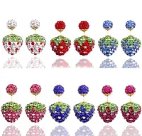 Stud earrings for woman Fashion Silver Plated Jewelry Colorful Crystal Disco Ball Beads Earrings for Wedding Strawberry Earrings3141735