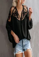 Летние дамы черные топы шифоновые рубашки блузки женщины с дешевой одеждой Китай Фемининас Камисас одежда женщина плюс размер 5287321