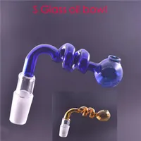 Wholesale 14mm 18mm male female colorful thick pyrex S sharp glass oil burner bowl for smoking water bongs dab rig pipe