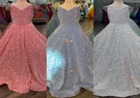 Iridescent Girl Pageant Dress 2022 Velvet Sequin Beading OffShoulder little Kid Birthday Formal Party Gown ALine Toddler Teens P4683569