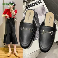 G Prin Hiking Footwear Autumn and Summer 2023 New Shoes Korean Version Sweet Lazy Slippers Women's Fashion Temperament Round Toe Single