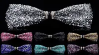 Neck Ties Fashion Tuxedo Bow Tie Men Red And Black Crystal Glass Groom Marry Wedding Party Colorful Striped Butterfly Cravats Mens1370402