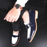 Dress Shoes Mens Formal Wedding Nightclub Party Business Leather Casual Slip-on Flat Loafers 48 A57-47
