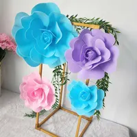 Decorative Flowers 5 Pieces Of Artificial PE Foam Rose Bouquet For Home Video Wall Wedding Decoration DIY Fake Flower