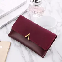 Wallets Elegant Luxury Pu For Women Letter V-Snap Cover Lady Coin Banknote Money Storage Purse Evening Clutch Bag
