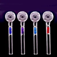 New Diamond Design Thick Pyrex Glass Oil Burner Pipe Clear Color High Quality Glass Filter Pipes Transparent Great Tube Oil Nail Tips 12cm Lenght 30mm Ball Cheapest