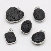 Pendant Necklaces Natural Stone Volcanic Rock Peach Heart Oval Drop Crafts DIY Necklace Earrings Jewelry Accessories Making