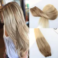 Virgin Remy Human Hair Extensions Ombre #8 to #60 Blonde Hair Weft Slik Straight Balayage Hair Bundles Balayage Unprocessed Brazil2001