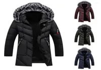 Men039s Down Winter Jacket Men 2022 Fashion Fur Hooded Male Parka Mens Solid Thick Jackets Cotton Coats Man Fleece Parkas Windb9773326