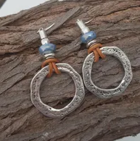 Dangle Earrings Vintage Hook For Women Retro Round Blue Stone Bead Bohemian Earring Fashion Party Jewelry Christmas