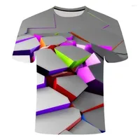 Мужские рубашки T 2023 Большой размер 6xl Mannelijke 3D-футболка режим Zomer Top Jurk Cool Color Block Hip Hop