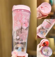 Starbucks 2022 Cherry Blossom cup 355ml bird singing and flower fragrance water polo cup doublelayer plastic accompanying cup fem3060448