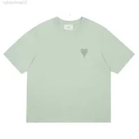 디자이너 Amis Paris Shirit 2023SS 스프링 클래식 하트 컬러 빅 사랑 둥근 목록 짧은 슬리브 티셔츠 남성과 여성 FS10