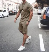 Ta To Men s Tracksuit 2 Piece Set Summer Solid Sport Hawaiian Suit Short Sleeve T Shirt and Shorts Casual Fashion Man Clothing 2209393121