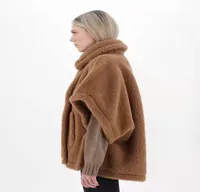 MM Teddy cape Coats with soft texture made from alpaca wool fur and silk women outerwear a lapel collar Oversized coat short sleev5934403