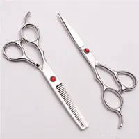 2Pcs 6 Japan 440C Silver Customized Logo Left Hand Scissors Professional Human Hair Scissors Barber s Hairdressing Shea261y