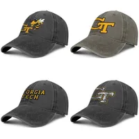 GA Tech Yellow Jackets Gray Camouflage Unisex denim baseball cap custom sports hats football wordmark logo203P