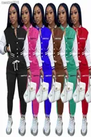 Womens Sports Tracksuits 2023 Fall And Winter Long Sleeve Pants Set Letter Printed Splicing Two Piece Set Baseball Jogging Suits3933682