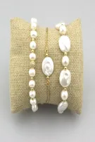 Link Bracelets 10pcslot Fashion Cute Pearl Bracelet Freshwater Charm Adjustable Handmade Connector Elastic Jewelry5514726