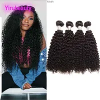 Brazilian Virgin Kinky Curly 4 Bundles Human Hair 4piecs lot Natural Color Double Wefts Extensions