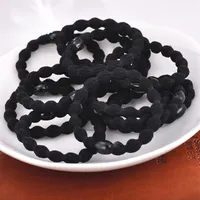 100pcs lot Women Black Rubber Band Elastic Hair Band For DIY and Daily Wear Quality Thick Hair Tie Hair Accessories Pure Black Who241A