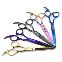 2pc set Professional Hair Cutting Scissor Hair Scissors Hairdressing Scissors Kit Hair Straight Thinning Scissors Barber Salon Too253h