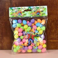 Decorative Flowers Wreaths 80pcs pack Colorful Mini Easter Eggs Artificial Foam Egg For Easter Home Party DIY Wreath Decoration Kids Gifts W0321
