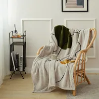 Blankets Flannel Blanket Casual Nordic Ins Style Coral Fleece Thermal Printed Sofas For The Winter