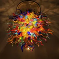 Spanish Multicolor Chandelier Pendant Lamps Style Hanging DIY Hand Blown Glass Chandeliers and Suspensions for House Decor225c