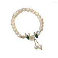 Strand Super Fairy Baroque Freshwater Pearl Bracelet Female Ins Zircon Bracelets For Women Temperament Girl Flower-shaped
