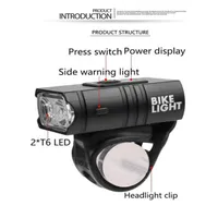 DishyKooker 2 T6 LED Bicycle Light High Brightness USB Rechargeable Bike Light for Outdoor2762