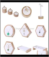 Luxury Wood Jewelry Display Stand Smycken visar boutique Counter Trade Show Showcase Exhibitor Ring Earring Halsband Armband4073022