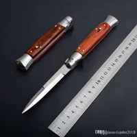 9 Inch Italian mafia Automatic knife AUTO Tactical knife 58HRC Satin Single Blade Alloy Handle EDC Hunting Pocket knives shipp238Y