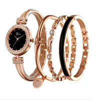 Selling Luxury 4 Pieces Sets Womens Watch Diamond Fashion Quartz Watches Delicate Ladies Wristwatches Bracelets GINAVE Brand271w