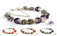 2019 New 18 19 20 21CM Charm Bracelet 925 Silver Bracelets For Women Royal Crown Bracelet Purple Crystal Beads Diy Jewelry Christm7281126