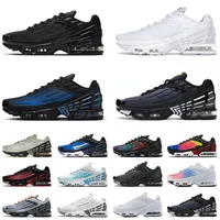 TN 3 TN PLUS 3 Running Athletic Shoes Menskvinnor Obsidian Black White Wolf Grey Olive Royal Blue Repeat Print Trainers TN3 Tennis Sneakers Big Size 36-46