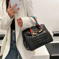 Birkin Bags New Crocodile Pattern Bag in Spring and Summer of 2022 High Class Stylish Versatile Large Capacity One Sh ayw