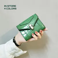Women's Vintage Wallet Alligator 4 colors Money Bag Retro Korean Short Style Multi-Card Case Ladies Purses Money Bag Credit C304M