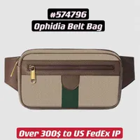 Ophidia Belt Bag 574796 Unisex Women Men Vintage Waist Bumbag with Green Red Strip and Double Letter Hardware207O