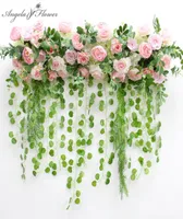 1M Custom Artificial Flower Arrangement With Hanging Willow Green Plants Decor Wedding Arch Backdrop Party Event Silk Flower Row8214492