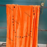 Orange Jacquard Blankets Soft Wool Carpet All Season Outdoor Portable Blanket Bedroom Bedsheet Anti Pilling Copertura1976