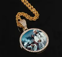 Gold Custom Made Po With wings Medallions Necklace Pendant Cubic Zircon Men039s Hip hop Jewelry9134239