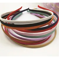 50 Pieces Blank Solid Colors Fabric Covered Headband Metal 5mm Hair Band For Hair Accessories Diy Craft Whole267l