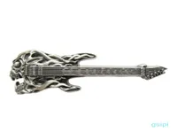 New Vintage Silver Plated Tattoo Skull Guitar Music Belt Buckle Boucle de ceinture BUCKLEMU024SL6826655