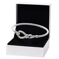 925 Sterling Silver Infinity Knot Bangle Bracelet for Pandora Fashion Wedding Party Jewelry For Women Girlfriend Gift designer Bracelets with Original Box Set