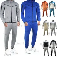Men's Tracksuits Sports suit Thin Tech Fleece Men Tracksuit Designer Sweat Suit Two Piece Set Sports Sweatpants with Long Sleeve Hoodie for Spring Autum Gicp T230321
